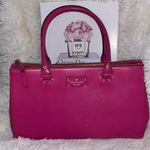 EUC Kate Spade New York Wellesley Martine leather Pink satchel goldtone hardware